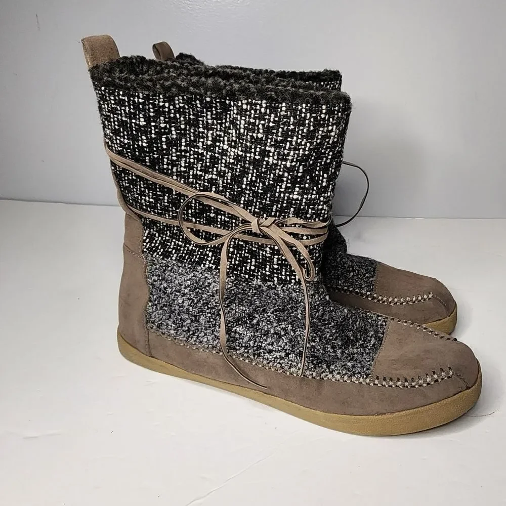 Madden Girl Jackman Tweed Sherpa Lined Size 10 NWOT